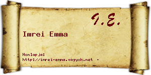 Imrei Emma névjegykártya